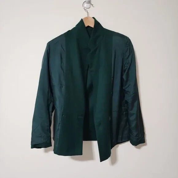 Vintage Charter Club Petites by Jane Justin Womens Wool Skirt Suit Green Size 4P - Picture 5 of 13